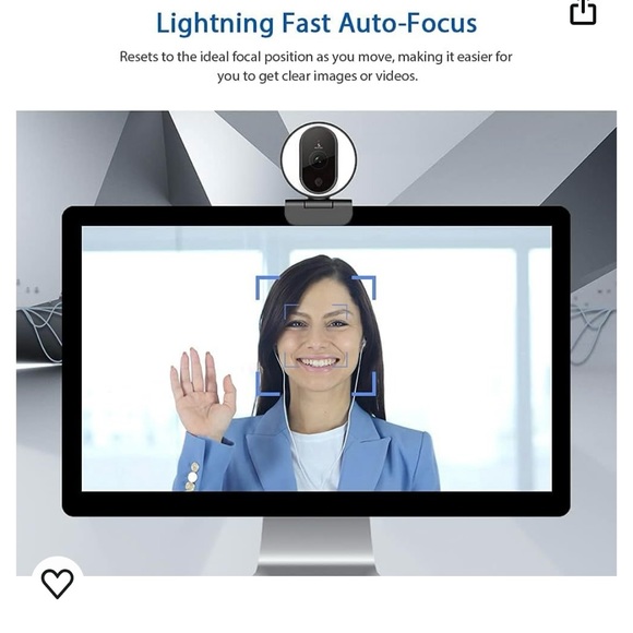 NexiGo N680E 1080P Webcam with Ring Light and Dual Microphone Plug & Play - Picture 6 of 8